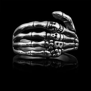 Skeleton Hand Silver Ring Sz 7